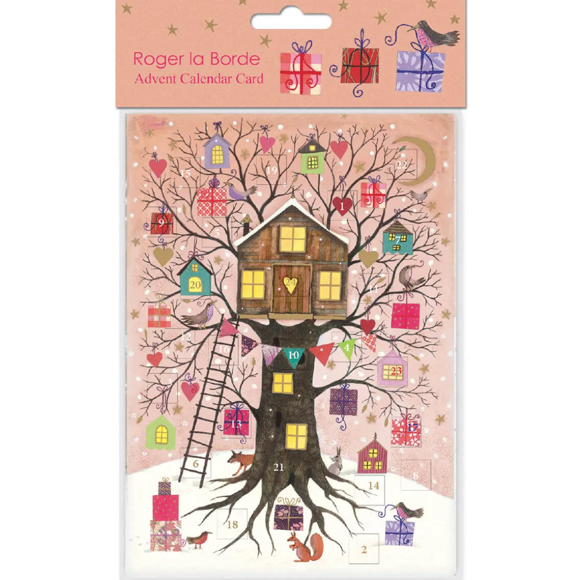 Treehouse Advent Calendar Greetings Card By Roger La Borde