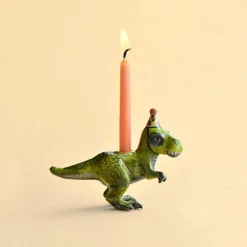 T Rex Party Dinosaur Ceramic Cake Topper by Camp Hollow