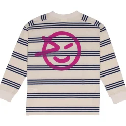Triple Stripe Tee in Ecru / Magenta by Wynken