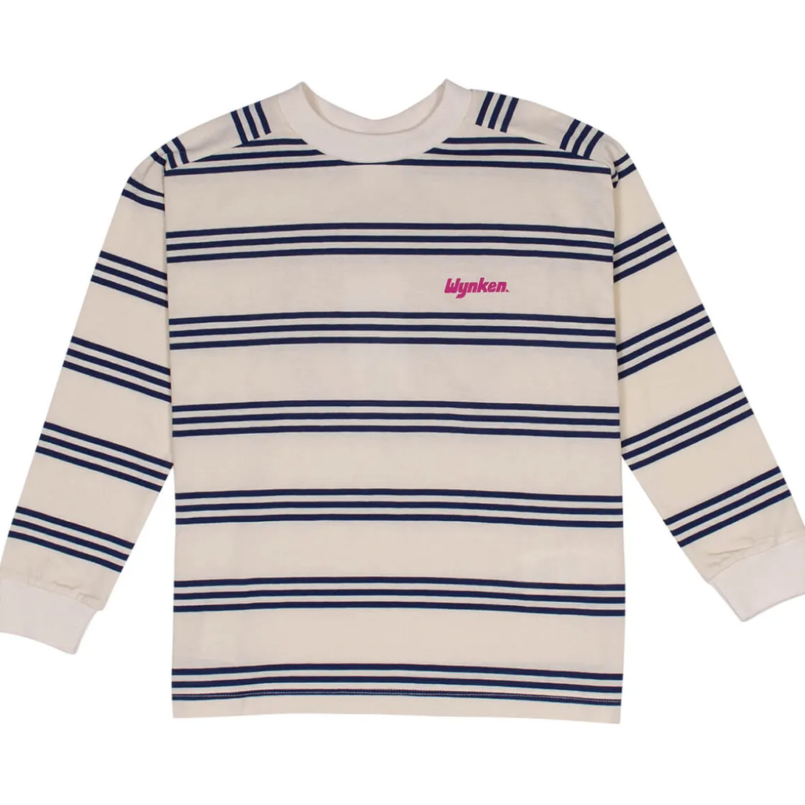 Triple Stripe Tee in Ecru / Magenta by Wynken