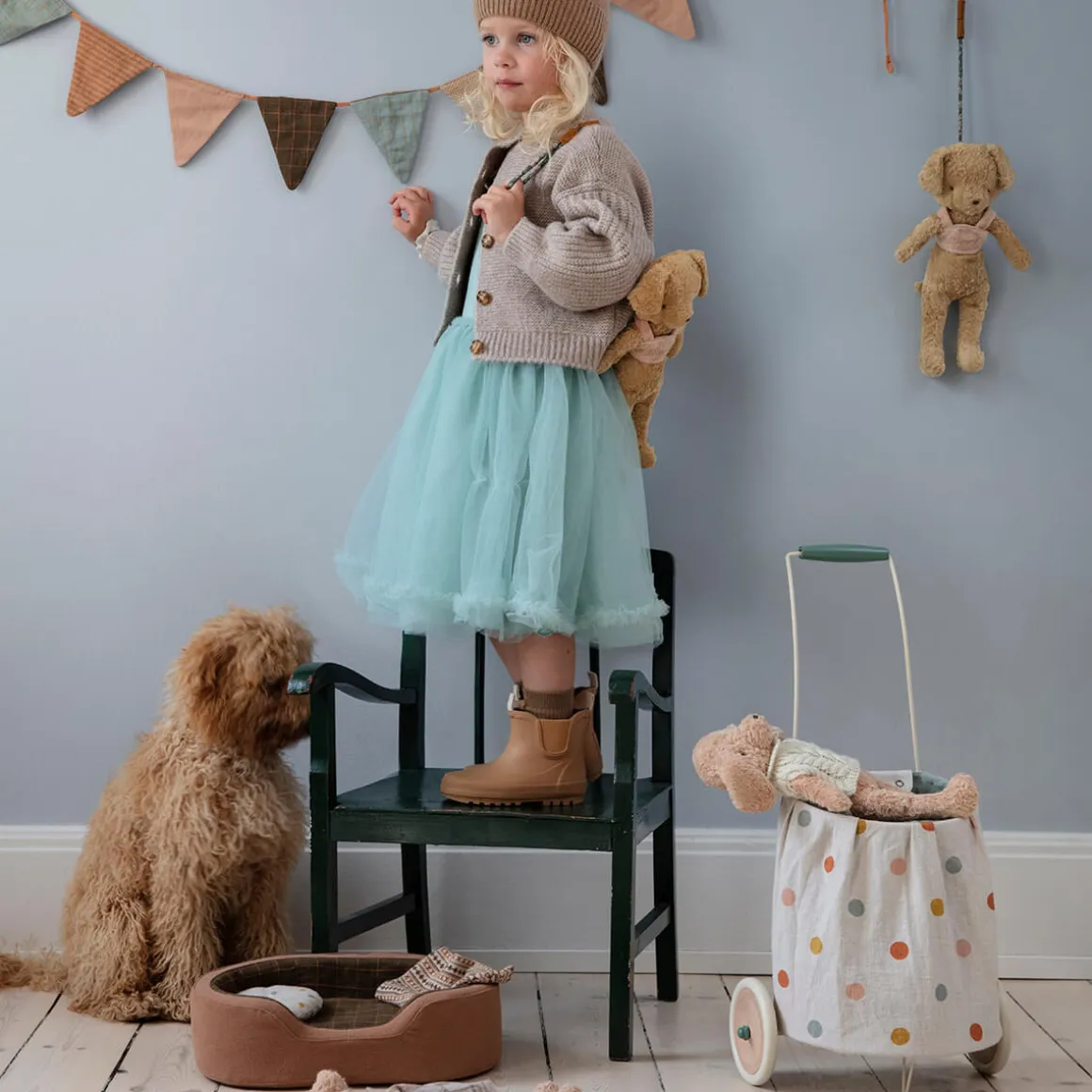 Trolley in Yellow Multi Dots by Maileg