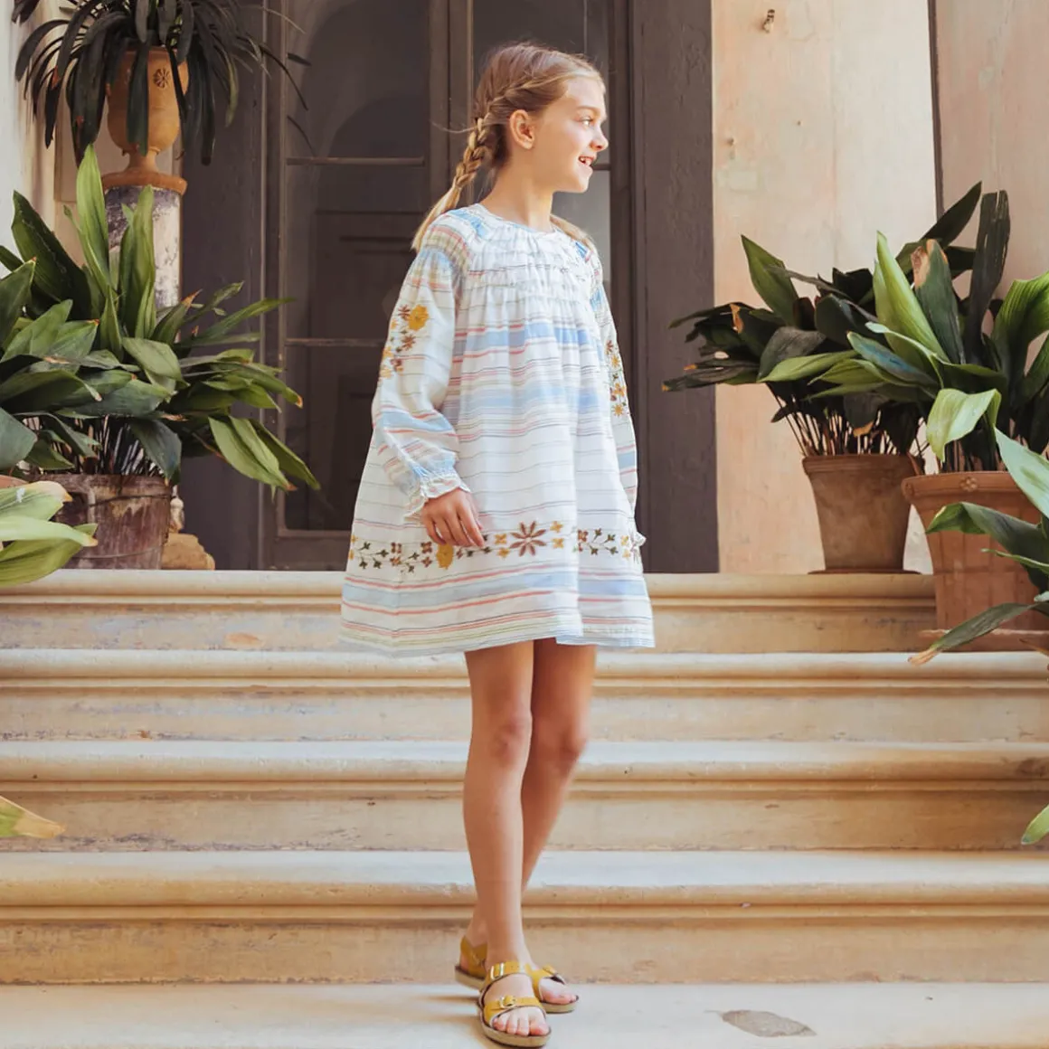 Tulip Dress in Border Stripe by Lali
