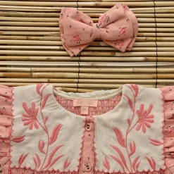 Tunique With Hair Clip in Rosa Bloom Print Denim by Bonjour