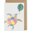 Turtle Embroidered Age Card by Petra Boase - Age 1