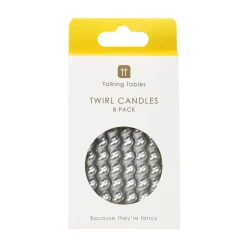 Twirl Silver Candles by Talking Tables