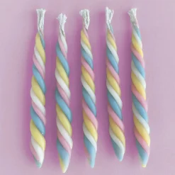 Twisted Marshmallow Beeswax Birthday Candle Set by Camp Hollow