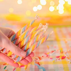 Twisted Marshmallow Beeswax Birthday Candle Set by Camp Hollow