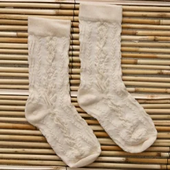 Twist Socks in Ecru White by Bonjour