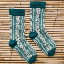 Twist Socks in Green by Bonjour
