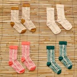 Twist Socks in Green by Bonjour