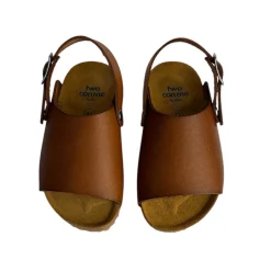 Two Con Me Open Clog Sandals in Cuoio Brown by PèPè