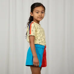 Two Tone Woven Shorts in Red / Blue by Mini Rodini