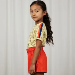 Two Tone Woven Shorts in Red / Blue by Mini Rodini