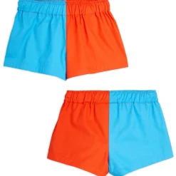 Two Tone Woven Shorts in Red / Blue by Mini Rodini