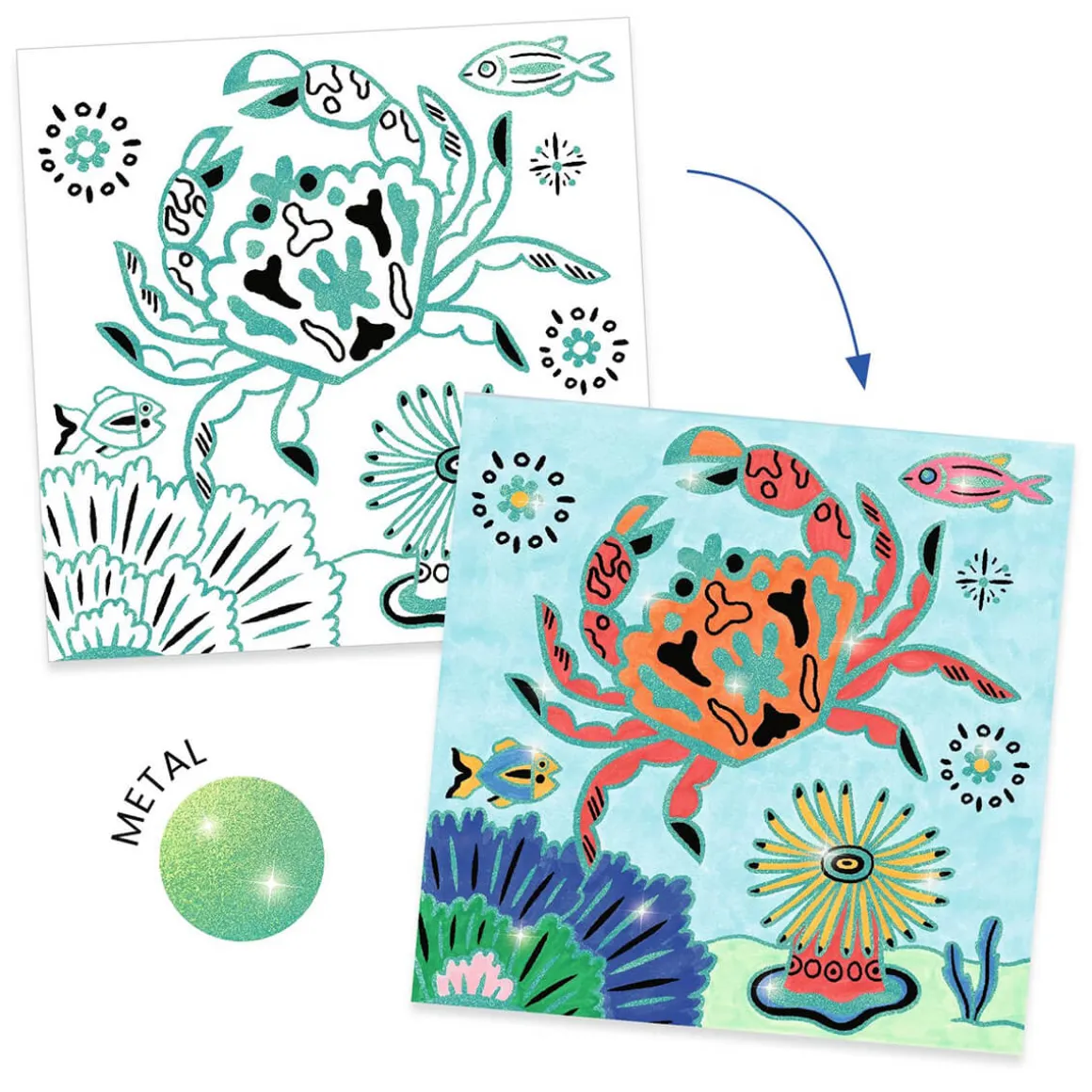 Under The Sea Shiny Colouring by Djeco