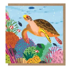Underwater Turtle Greetings Card by Emma Jayne for Earlybird Designs