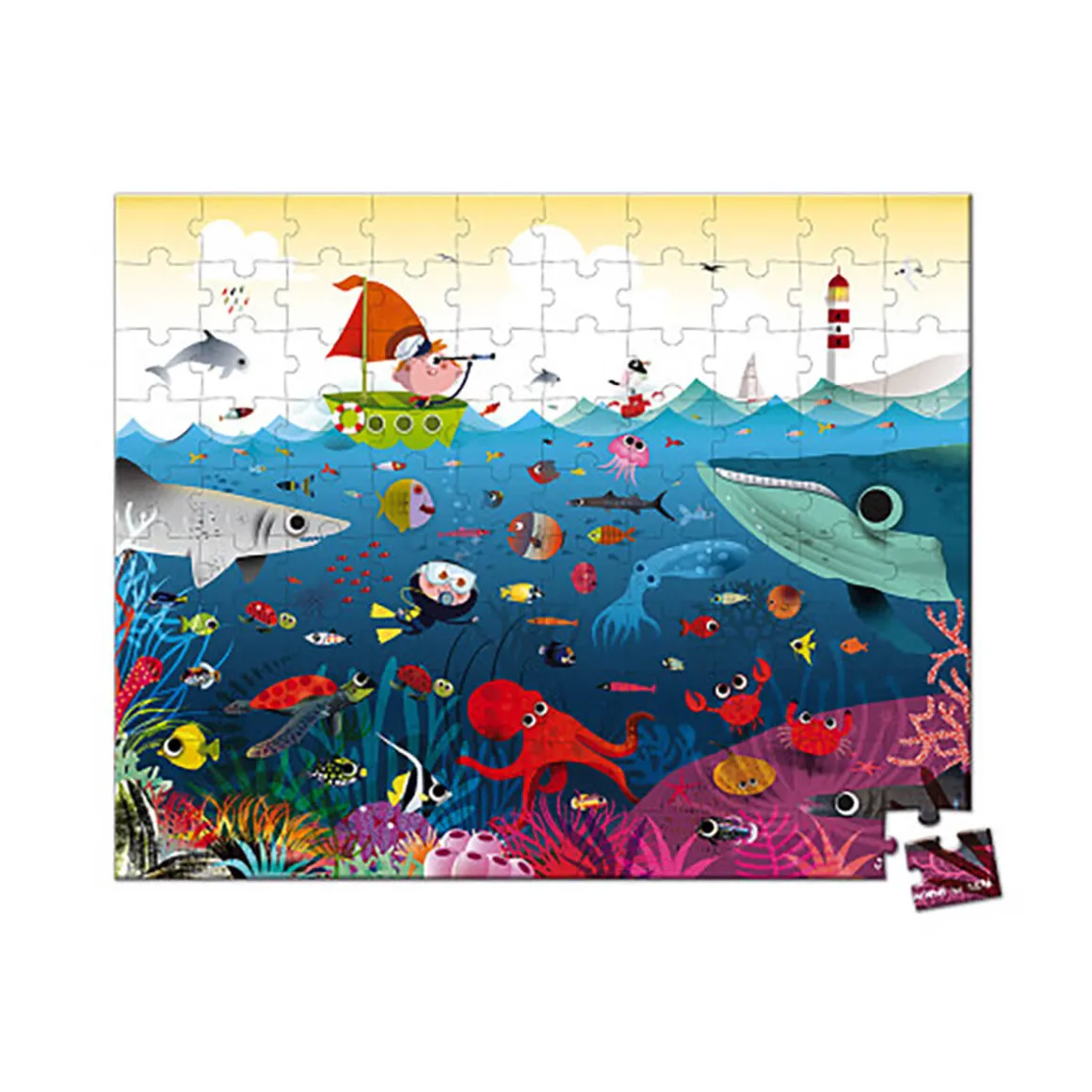 Underwater World 100 Piece Jigsaw Puzzle In Carry Case by Janod