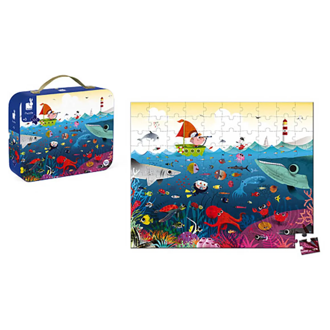 Underwater World 100 Piece Jigsaw Puzzle In Carry Case by Janod
