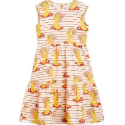 Unicorn Seahorse AOP Woven Dress in Red by Mini Rodini - Last One In Stock - 140/146 (10-11 Years)
