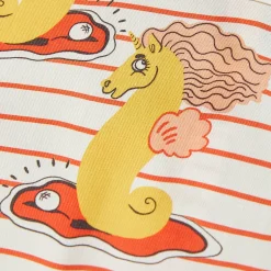 Unicorn Seahorse AOP Woven Dress in Red by Mini Rodini - Last One In Stock - 140/146 (10-11 Years)
