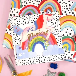 Unicorn Shaped Greetings Card by Eleanor Bowmer