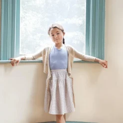 Vada Skirt in Checker Rose Print / Blueberry by Soor Ploom