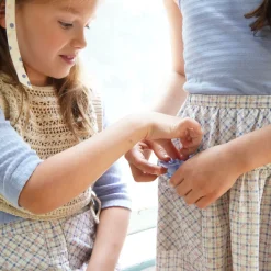 Vada Skirt in Checker Rose Print / Blueberry by Soor Ploom