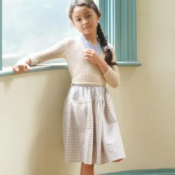 Vada Skirt in Checker Rose Print / Blueberry by Soor Ploom