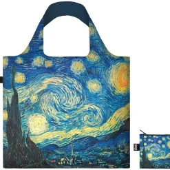 Van Gogh Starry Night Recycled Shopping Bag by Loqi