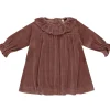 Velour Baby Dress in Cranberry by Quincy Mae