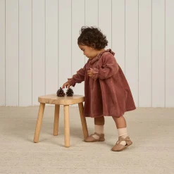 Velour Baby Dress in Cranberry by Quincy Mae