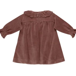 Velour Baby Dress in Cranberry by Quincy Mae