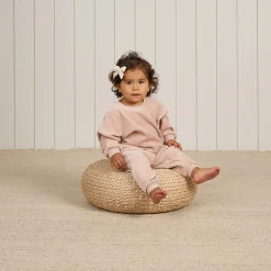 Velour Relaxed Sweatpant in Blush by Quincy Mae