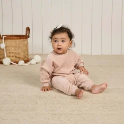 Velour Relaxed Sweatpant in Blush by Quincy Mae
