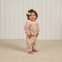 Velour Relaxed Sweatshirt in Blush by Quincy Mae