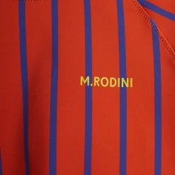 Vertical Stripe Long Sleeve UV Swim Top in Red by Mini Rodini
