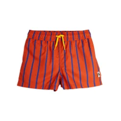 Vertical Stripes Swimshorts in Red by Mini Rodini