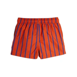 Vertical Stripes Swimshorts in Red by Mini Rodini