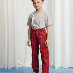 Vertical Stripe Sweatpants in Red by Mini Rodini