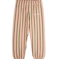 Vertical Stripe Sweatpants in Pink by Mini Rodini
