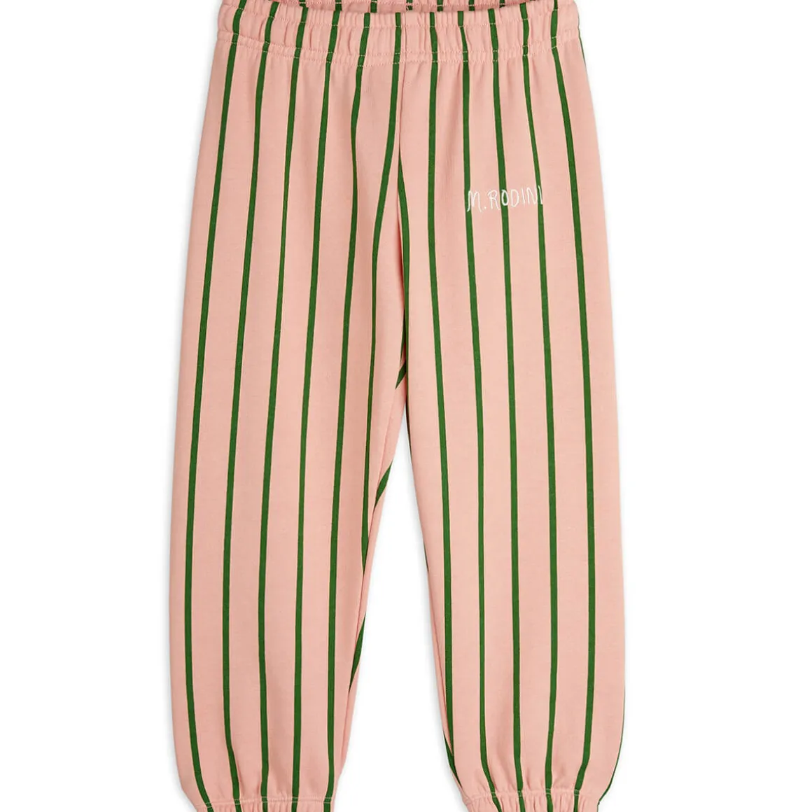 Vertical Stripe Sweatpants in Pink by Mini Rodini
