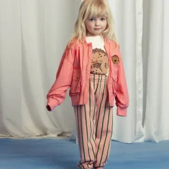 Vertical Stripe Sweatpants in Pink by Mini Rodini