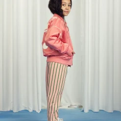 Vertical Stripe Sweatpants in Pink by Mini Rodini