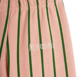 Vertical Stripe Sweatpants in Pink by Mini Rodini