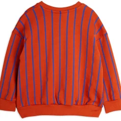 Vertical Stripe Sweatshirt in Red by Mini Rodini