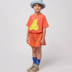 Vichy Ruffle Woven Shorts by Bobo Choses