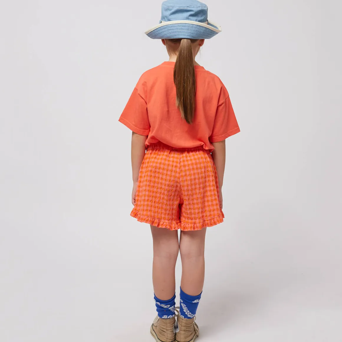 Vichy Ruffle Woven Shorts by Bobo Choses