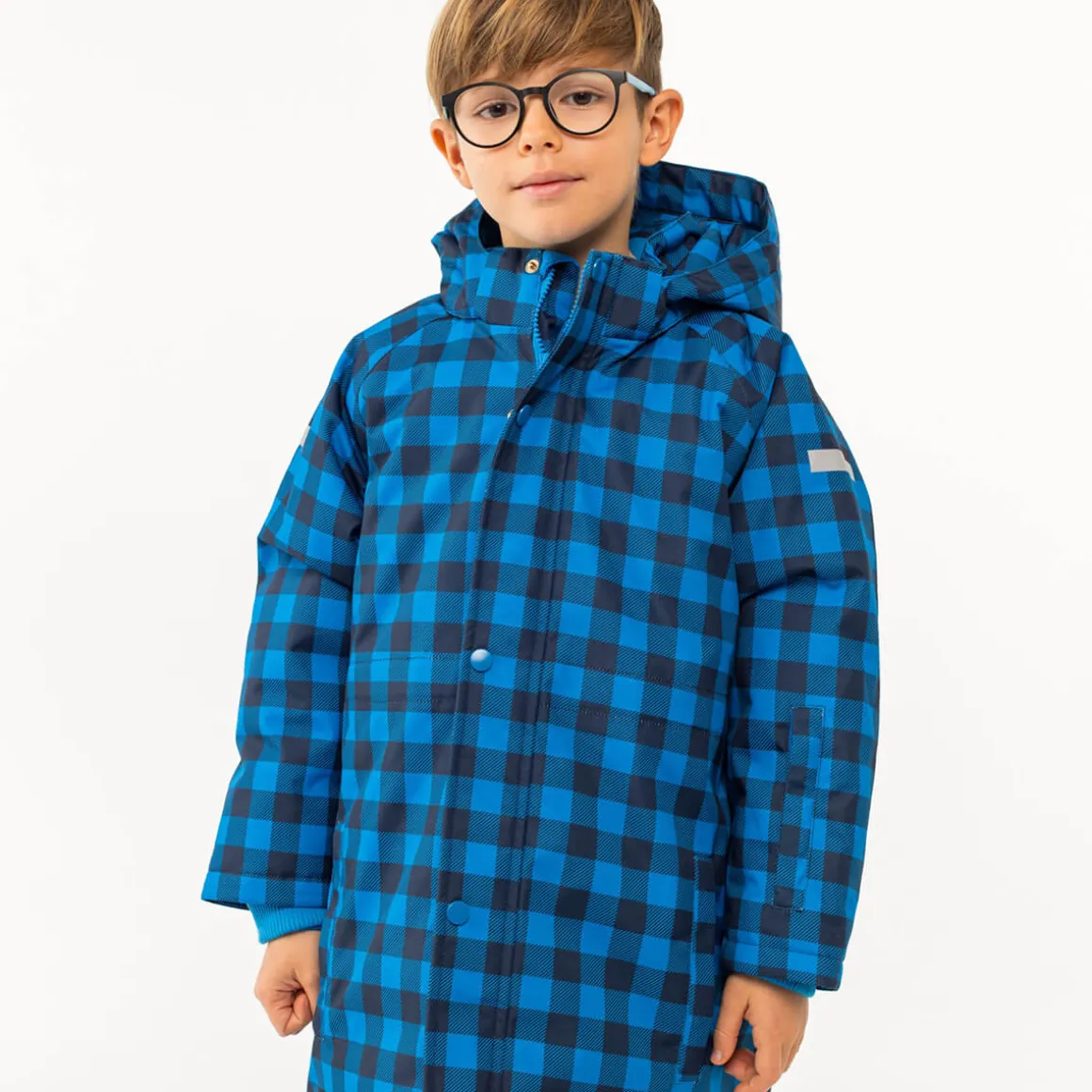 Vichy Snow Jacket in Blue / Navy by Tinycottons