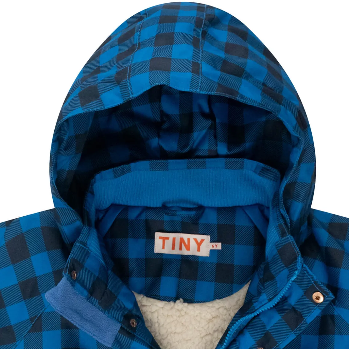 Vichy Snow Jacket in Blue / Navy by Tinycottons