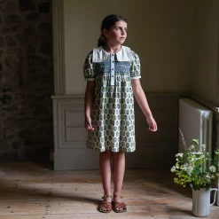 Violet Dress in Fern Jaipur Floral by Little Cotton Clothes